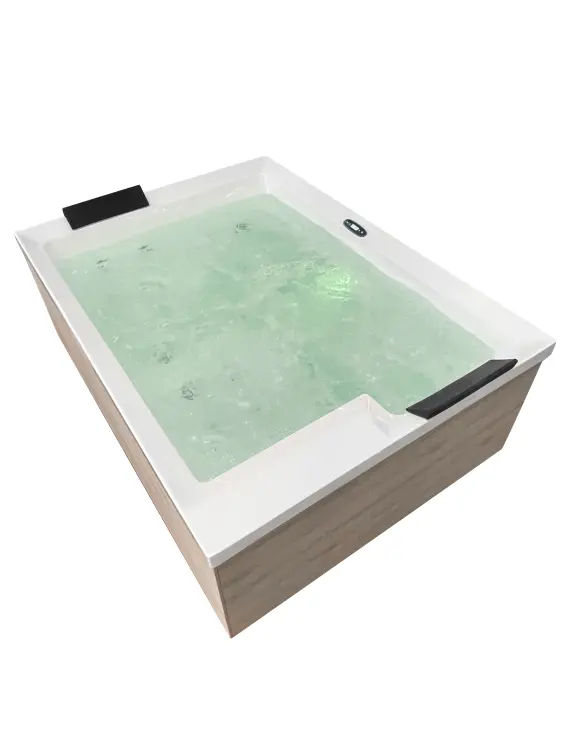 Basen ogrodowy zewnętrzny 2 osobowy JACUZZI - ZADAR, z pokrywą i schodkami niebieski marmur SPA35
