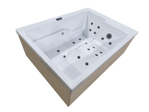 Basen ogrodowy zewnętrzny 2 osobowy JACUZZI - ZADAR, z pokrywą i schodkami niebieski marmur SPA35