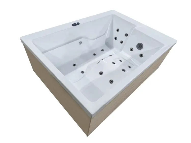 Basen ogrodowy zewnętrzny 2 osobowy JACUZZI - ZADAR, z pokrywą i schodkami niebieski marmur SPA35