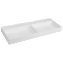 GODIVA umywalka podwójna kompozytowa 119x44cm, bez otworu na kran, biała GU119-0