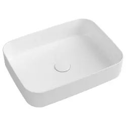 INFINITY RECTANGLE umywalka ceramiczna nablatowa 50x36 cm, biała 10NF65050