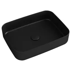 INFINITY RECTANGLE umywalka ceramiczna nablatowa 50x36 cm, czarny mat 10NF65050-2N
