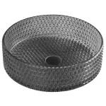 MARAGUA umywalka szklana, średnica 39,5 cm, czarna TY214