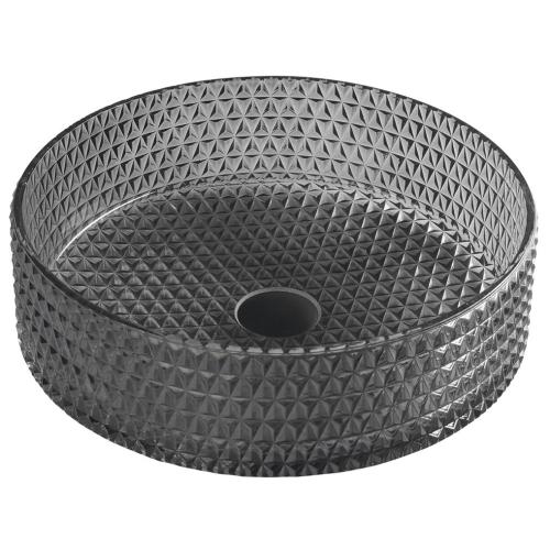 MARAGUA umywalka szklana, średnica 39,5 cm, czarna TY214