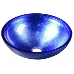 MURANO BLU Umywalka nablatowa okrągła szklana niebieska  ⌀ 40x14 cm AL5318-65
