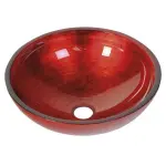MURANO ROSSO Umywalka nablatowa okrągła szklana czerwona  ⌀ 40x14 cm AL5318-63