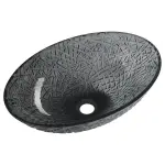 PURUS umywalka szklana 50x36 cm, czarna TY305SG