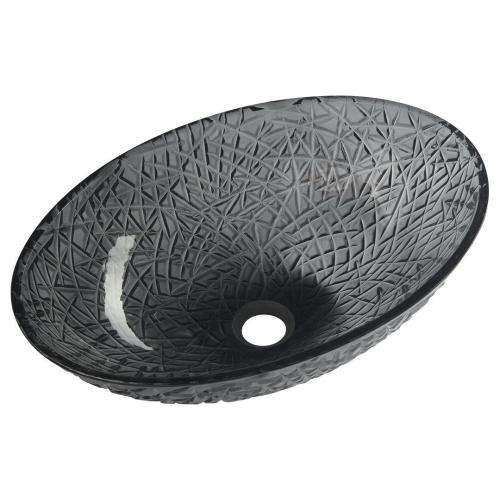 PURUS umywalka szklana 50x36 cm, czarna TY305SG