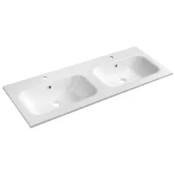 SIDRA umywalka podwójna kompozytowa 121x46 cm, biała SD121