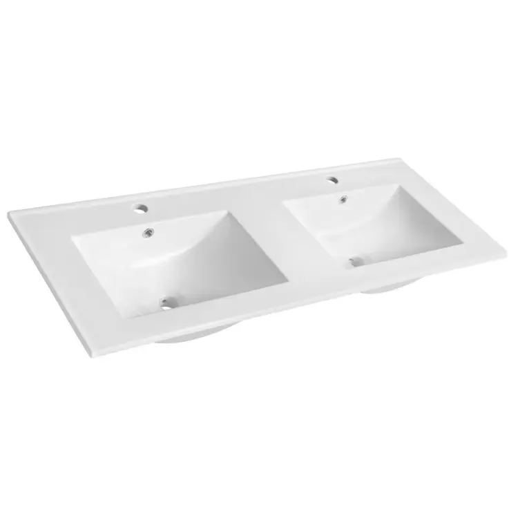SLIM Umywalka ceramiczna podwójna 120x46 cm 1601-120