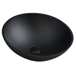 TELICA umywalka szklana, średnica 42 cm, czarna TY181B