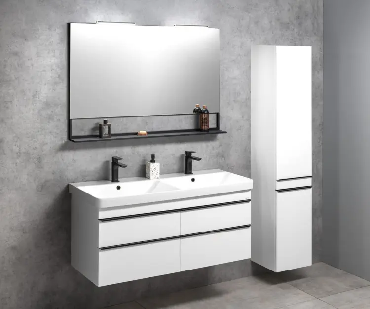 THALIE umywalka meblowa podwójna ceramiczna 120x46 TH11120 aranżacja
