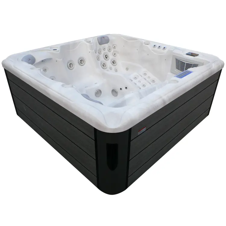 Basen ogrodowy zewnętrzny 5 osobowy JACUZZI - HAWAI, z pokrywą i schodkami biały marmur SPA16