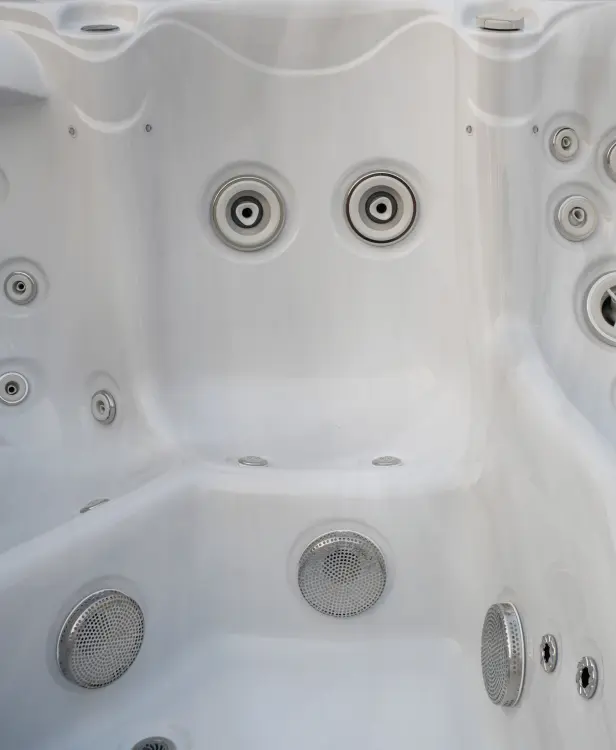 Basen ogrodowy zewnętrzny 5 osobowy JACUZZI - HAWAI, z pokrywą i schodkami biały marmur SPA16