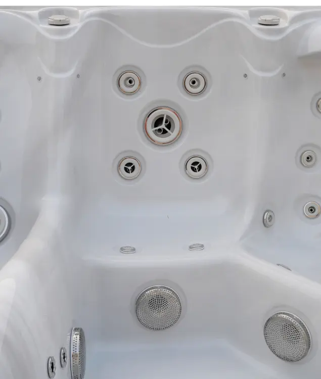 Basen ogrodowy zewnętrzny 5 osobowy JACUZZI - HAWAI, z pokrywą i schodkami biały marmur SPA16