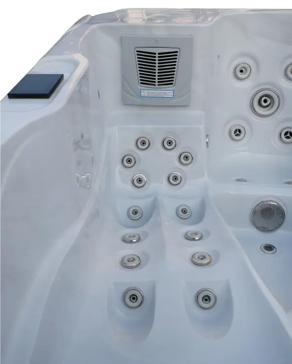 Basen ogrodowy zewnętrzny 3 osobowy JACUZZI - MAURITIUS, z pokrywą i schodkami biały marmur SPA18