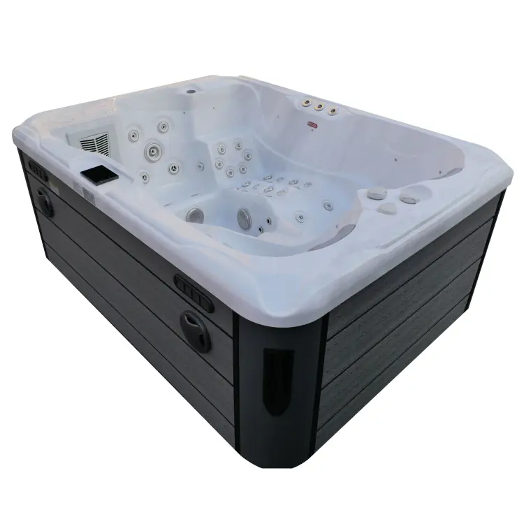 Basen ogrodowy zewnętrzny 3 osobowy JACUZZI - MAURITIUS, z pokrywą i schodkami biały marmur SPA18