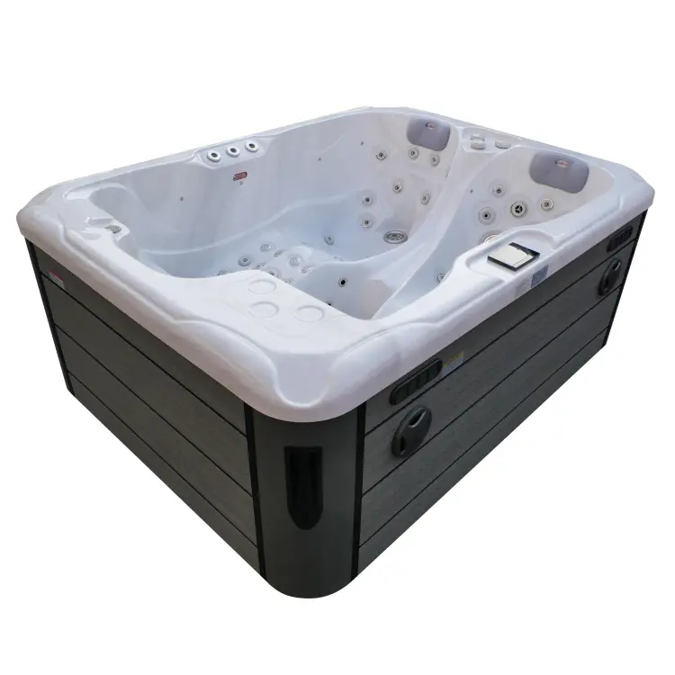 Basen ogrodowy zewnętrzny 3 osobowy JACUZZI - MAURITIUS, z pokrywą i schodkami biały marmur SPA18