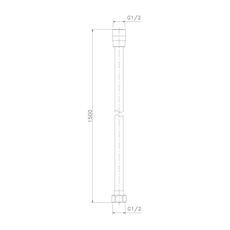 Wąż prysznicowy z tworzywa 150 cm miedź mat 1208-21 wymiary