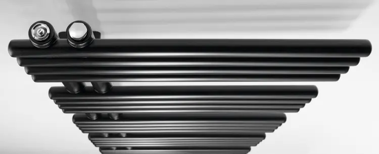 NYMPHA grzejnik łazienkowy 500x1250 mm 518W czarny mat LLN125B z góry