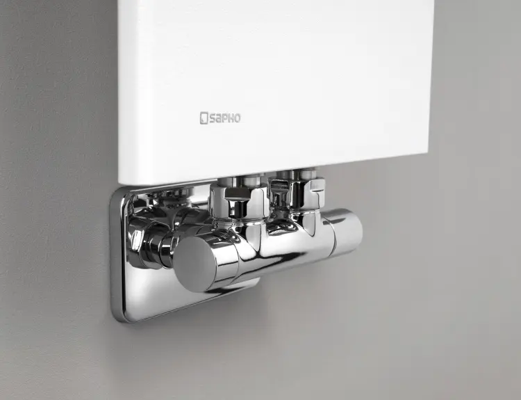 SMARTELLA Grzejnik łazienkowy dekoracyjny 250x1490 mm 403W biały mat MI1427 podłączenie