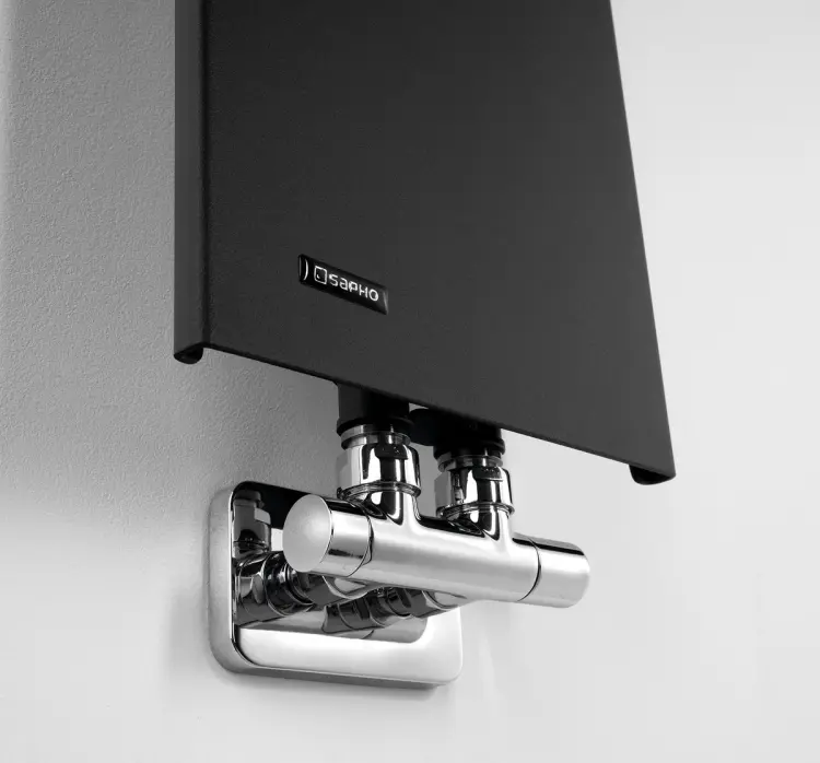 SMARTELLA Grzejnik łazienkowy dekoracyjny 250x1490 mm 403W czarny mat MI1429 podłączenie