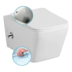 PORTO WC wiszące Rimless, z prysznicem bidetowym i baterią, 36x52 cm, biały PZ102RX