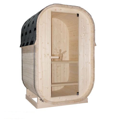 LINDHOLM Sauna zewnętrzna ogrodowa 1- 2 osobowa sucha Fińska w kształcie beczki świerk F60120