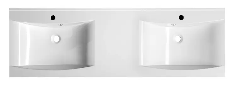 LUCIOLA umywalka podwójna kompozytowa 150x48 cm, biała 50154 z góry