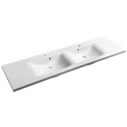 LUCIOLA umywalka podwójna kompozytowa 180x48 cm, biała 50184