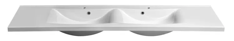 LUCIOLA umywalka podwójna kompozytowa 180x48 cm, biała 50184  bok