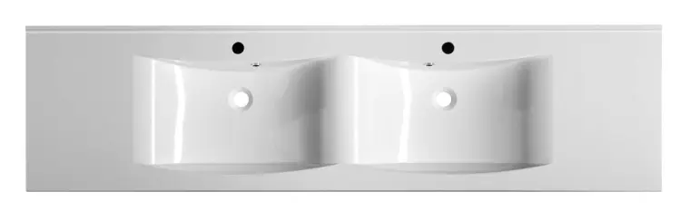 LUCIOLA umywalka podwójna kompozytowa 180x48 cm, biała 50184  z góry