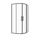 Kabina prysznicowa narożna półokrągła 100x100x200 cm czarny SLR100B  