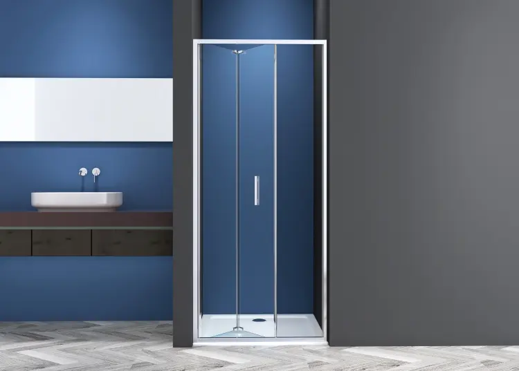 Drzwi prysznicowe składane 80x200 cm chrom SLF80 we wnęce