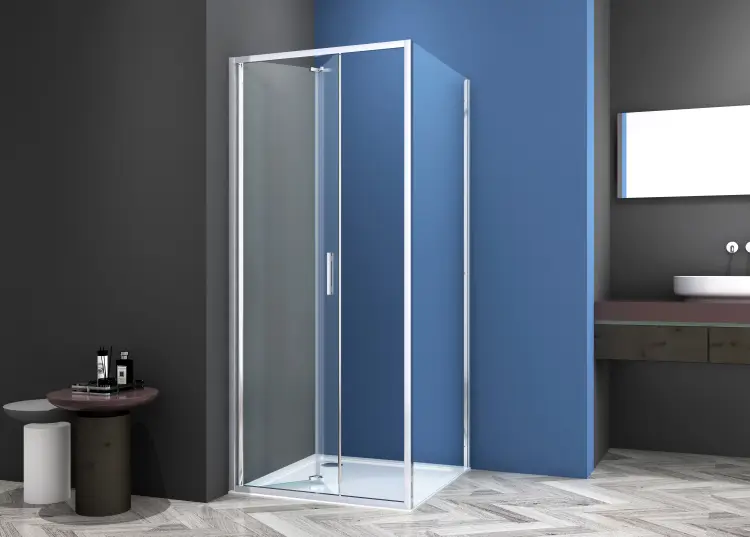 Drzwi prysznicowe składane 90x200 cm chrom SLF90  ze ścianką