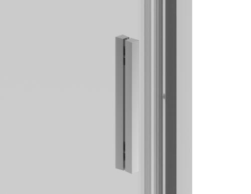 Drzwi prysznicowe przesuwne 140x200 cm czarny SLS140B uchwyt