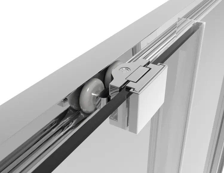 Drzwi prysznicowe przesuwne 140x200 cm czarny SLS140B  rolki