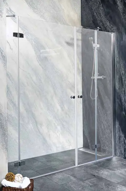 SYMPHONY Drzwi prysznicowe do wnęki skrzydłowo-składane 170x195 cm M1290LM1291FR