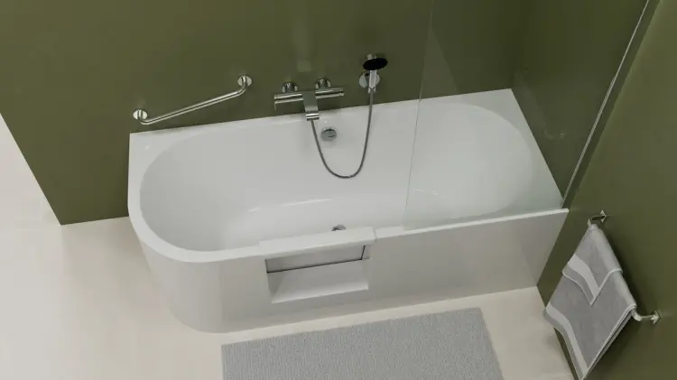 PORTAS R asymetryczna wanna z drzwiami, 160x75x60cm, biały 75591  z góry