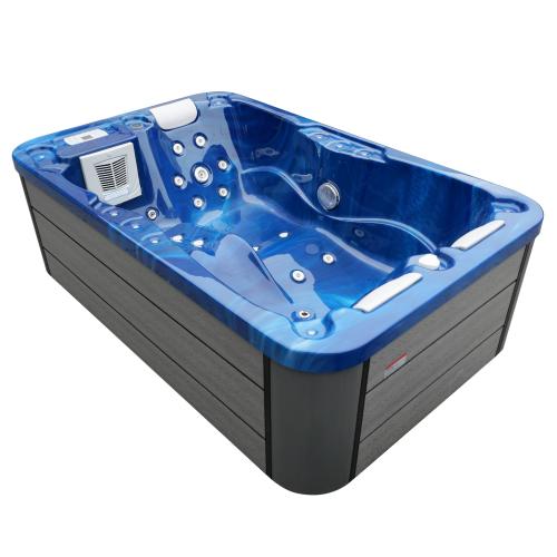 Basen ogrodowy zewnętrzny 3 osobowy JACUZZI - MODENA, ze schodkami i pokrywą, niebieski SPA09