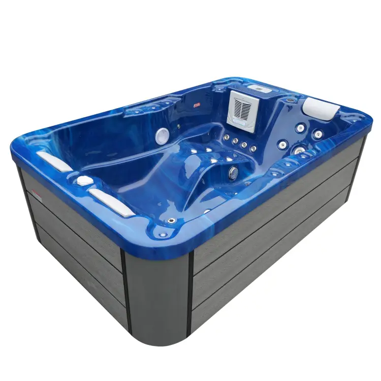 Basen ogrodowy zewnętrzny 3 osobowy JACUZZI - MODENA, ze schodkami i pokrywą, niebieski SPA09
