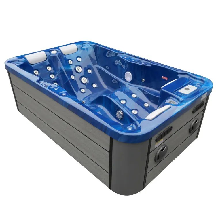 Basen ogrodowy zewnętrzny 3 osobowy JACUZZI - MODENA, ze schodkami i pokrywą, niebieski SPA09