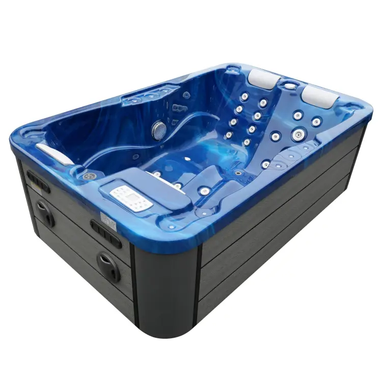 Basen ogrodowy zewnętrzny 3 osobowy JACUZZI - MODENA, ze schodkami i pokrywą, niebieski SPA09
