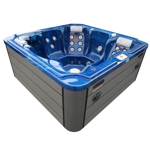 Basen ogrodowy zewnętrzny 6 osobowy SPA JACUZZI - OASIS MAXI, niebieski ze schodkami i pokrywą SPA13