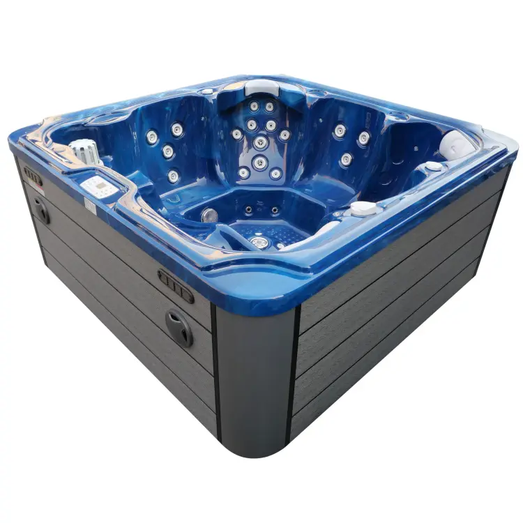 Basen ogrodowy zewnętrzny 6 osobowy SPA JACUZZI - OASIS MAXI, niebieski ze schodkami i pokrywą SPA13
