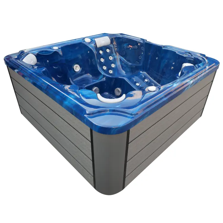 Basen ogrodowy zewnętrzny 6 osobowy SPA JACUZZI - OASIS MAXI, niebieski ze schodkami i pokrywą SPA13