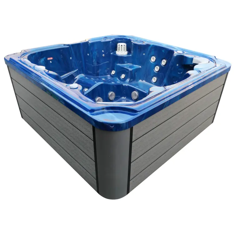 Basen ogrodowy zewnętrzny 6 osobowy SPA JACUZZI - OASIS MAXI, niebieski ze schodkami i pokrywą SPA13