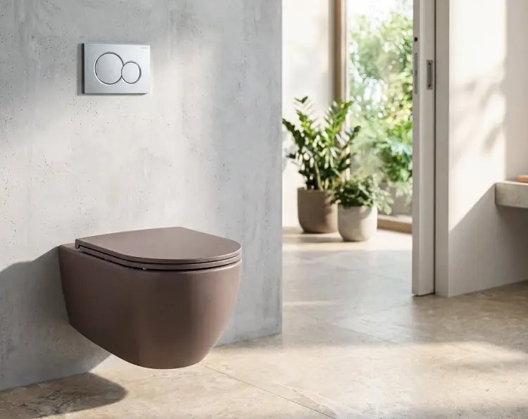 INFINITY miska WC wisząca, Rimless, 36,5x53cm, taupe 10NF02005-2H wizualizacja