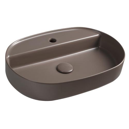 INFINITY OVAL umywalka ceramiczna nablatowa, 60x40 cm, taupe 10NF65060-2H