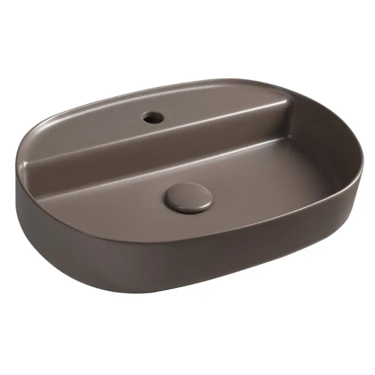 INFINITY OVAL umywalka ceramiczna nablatowa, 60x40 cm, taupe 10NF65060-2H